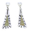 Sterling Silver Turquoise Inlay Post Dangle Earrings AW71225